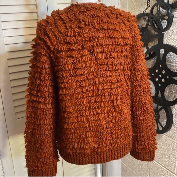 Universal Thread | Rust Shaggy Cardigan Crochet Target Oversized Open Front XS - Picture 10 of 13